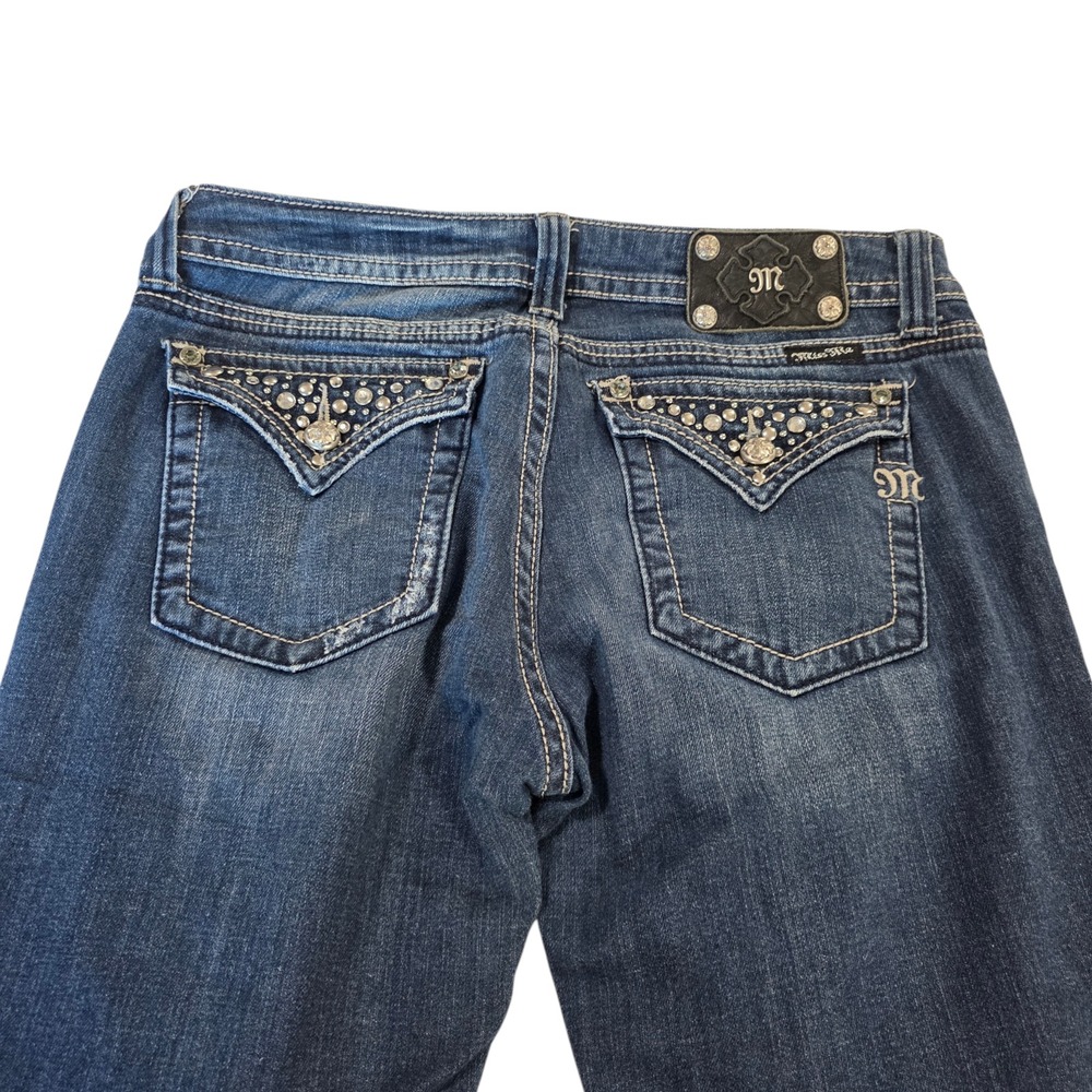Miss Me Dark Blue Bootcut Jeans long - Picture 4 of 13